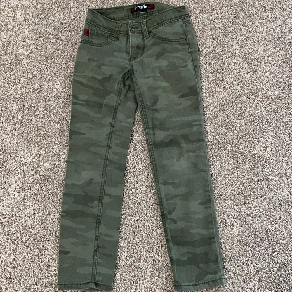Camo print jeans